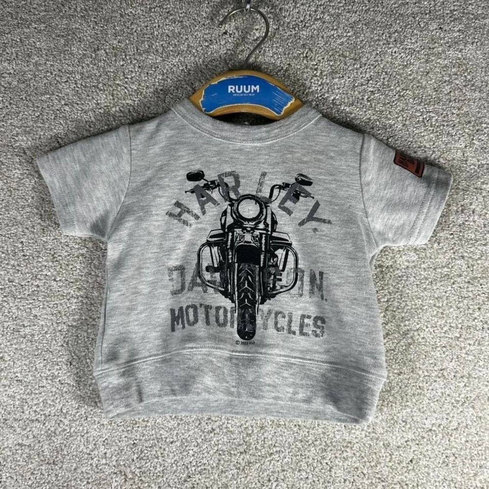 Harley Davidson baby 9-12 months grey biker top